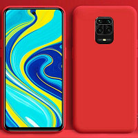 Силиконовый чехол Silicone Case красный для Xiaomi Redmi Note 9