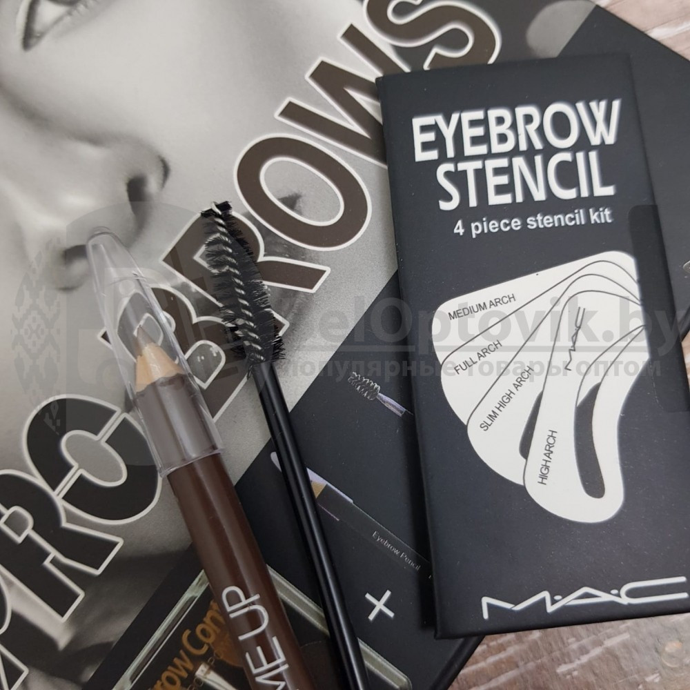 Ликвидация Maxi набор для макияжа бровей PRO. BROWS от MAC (4 оттенка теней, карандаш, кисть для нанесения, - фото 7 - id-p130032979