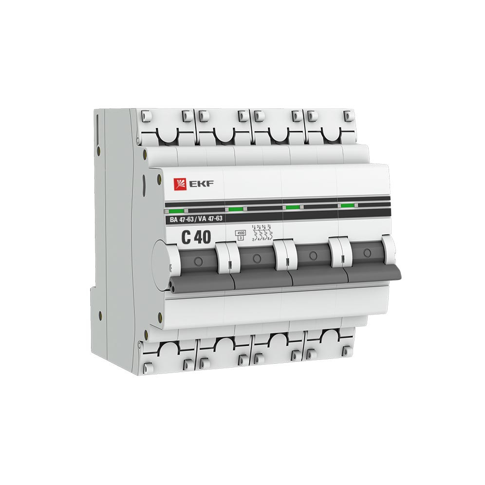 Автоматический выключатель ВА 47-63, 4Р 40А (C) 4,5кА EKF PROxima - фото 1 - id-p130034737