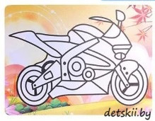 Фреска из песка с цветным фоном "Микс" Мотоцикл - фото 1 - id-p130056704