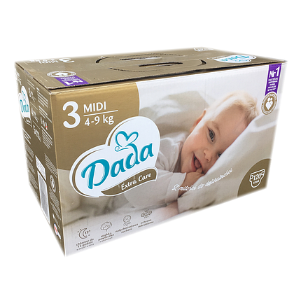 Подгузники Dada Extra Care 3 MIDI (4-9 кг, 120 шт/пачка), фото 2