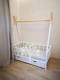Кровать детская домик-Вигвам с забором, фото 5