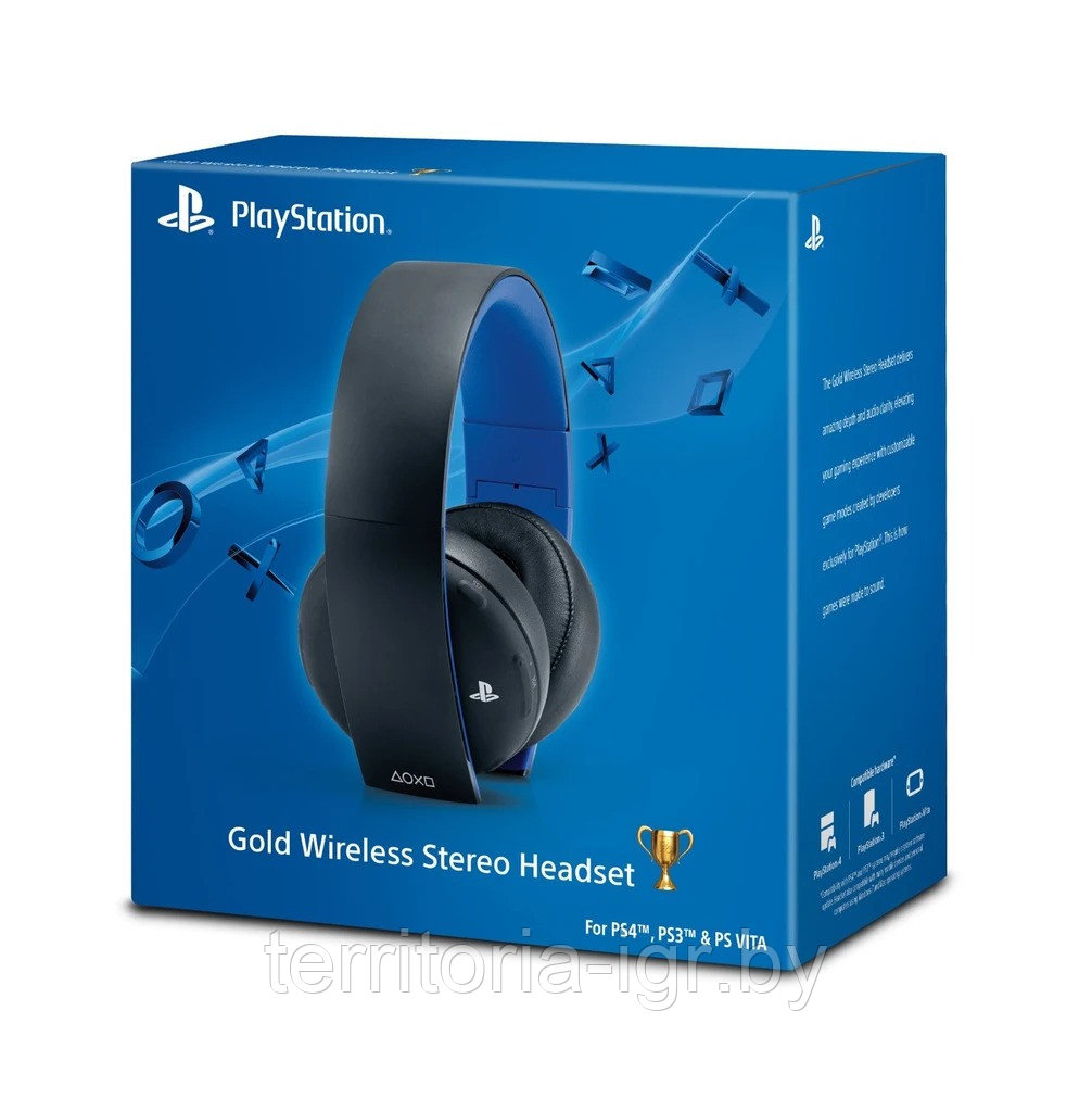 Беспроводная гарнитура Gold v1 для PS4 (Gold Wireless Headset) Оригинал - фото 3 - id-p130103025
