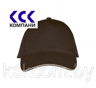 Бейсболка , 100% x/б (Шоколадная с бежевым ободком)