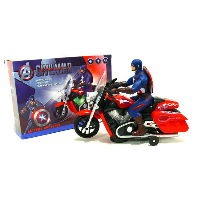 Фигурка Мстители Капитан Америка на мотоцикле (свет, звук) 2288B - фото 1 - id-p130119404