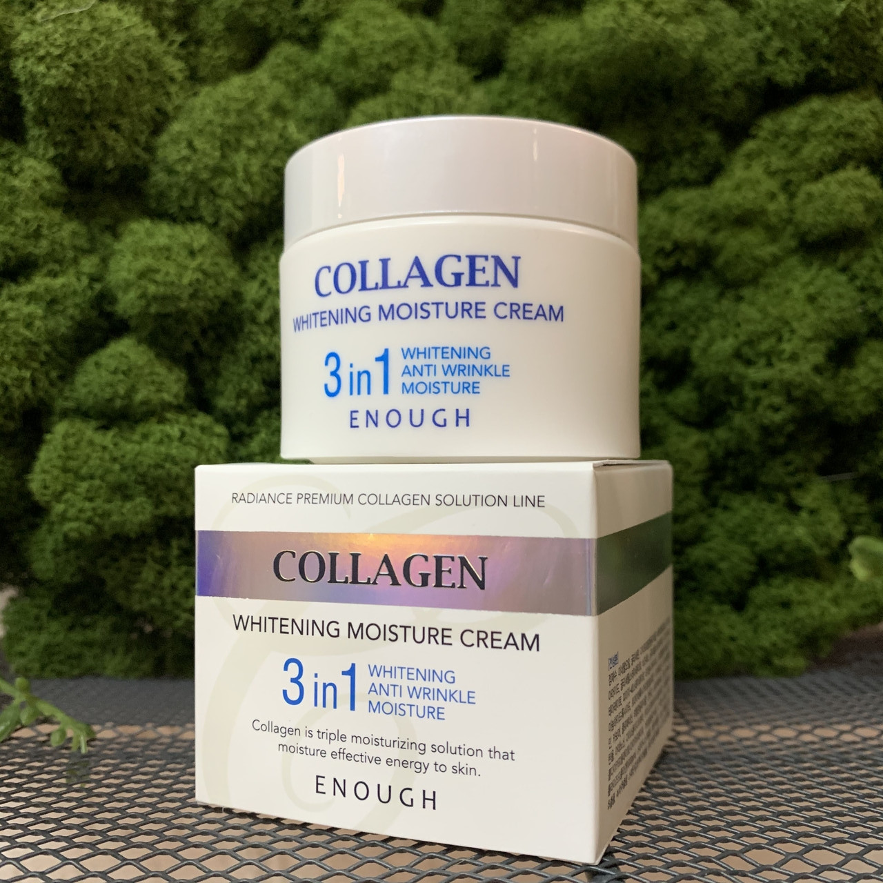Крем для лица с коллагеном увлажняющий Enough Collagen 3 in 1 Whitening Moisture Cream, 50 мл - фото 1 - id-p130167121