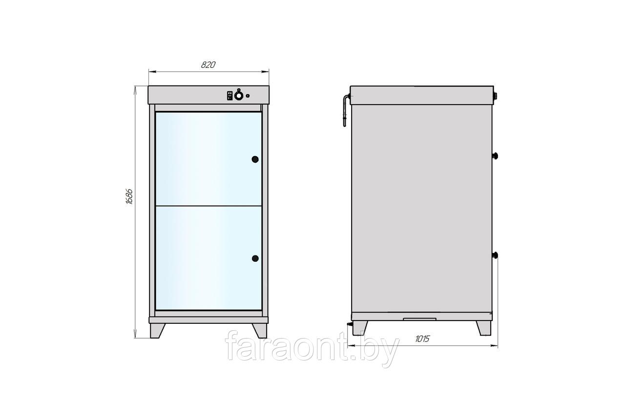 Шкаф расстоечный ВОСХОД ШРЭ-2.1 со стеклянными дверцами - фото 2 - id-p130227542