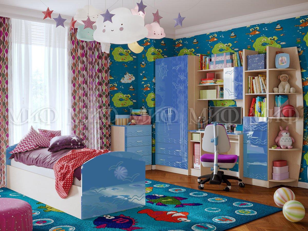 Детская комната Юниор-2 - Дуб /синий металлик
