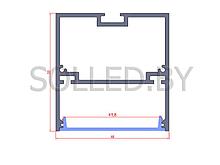 Алюминиевый профиль накладной (подвесной) с экраном 48х50 (solled 4850Н)