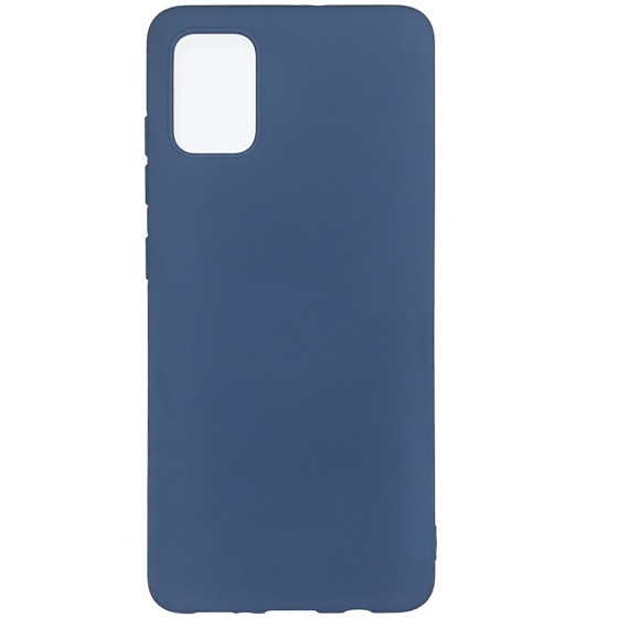 Силиконовый чехол Silicone Case синий для Samsung Galaxy A41 - фото 1 - id-p130328425