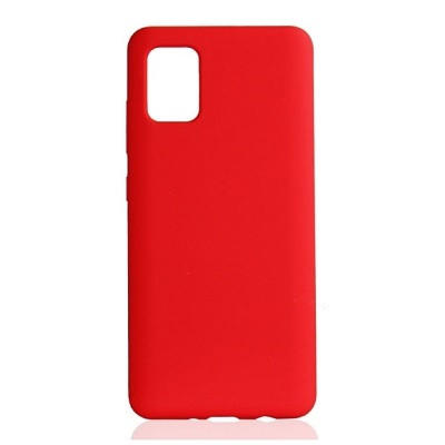 Силиконовый чехол Silicone Case красный для Samsung Galaxy A41 - фото 1 - id-p130328427