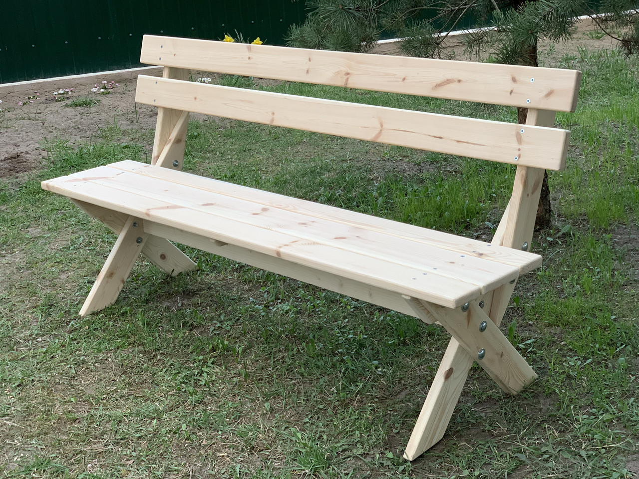Скамейка деревянная садовая для дачи - фото 1 - id-p130332071