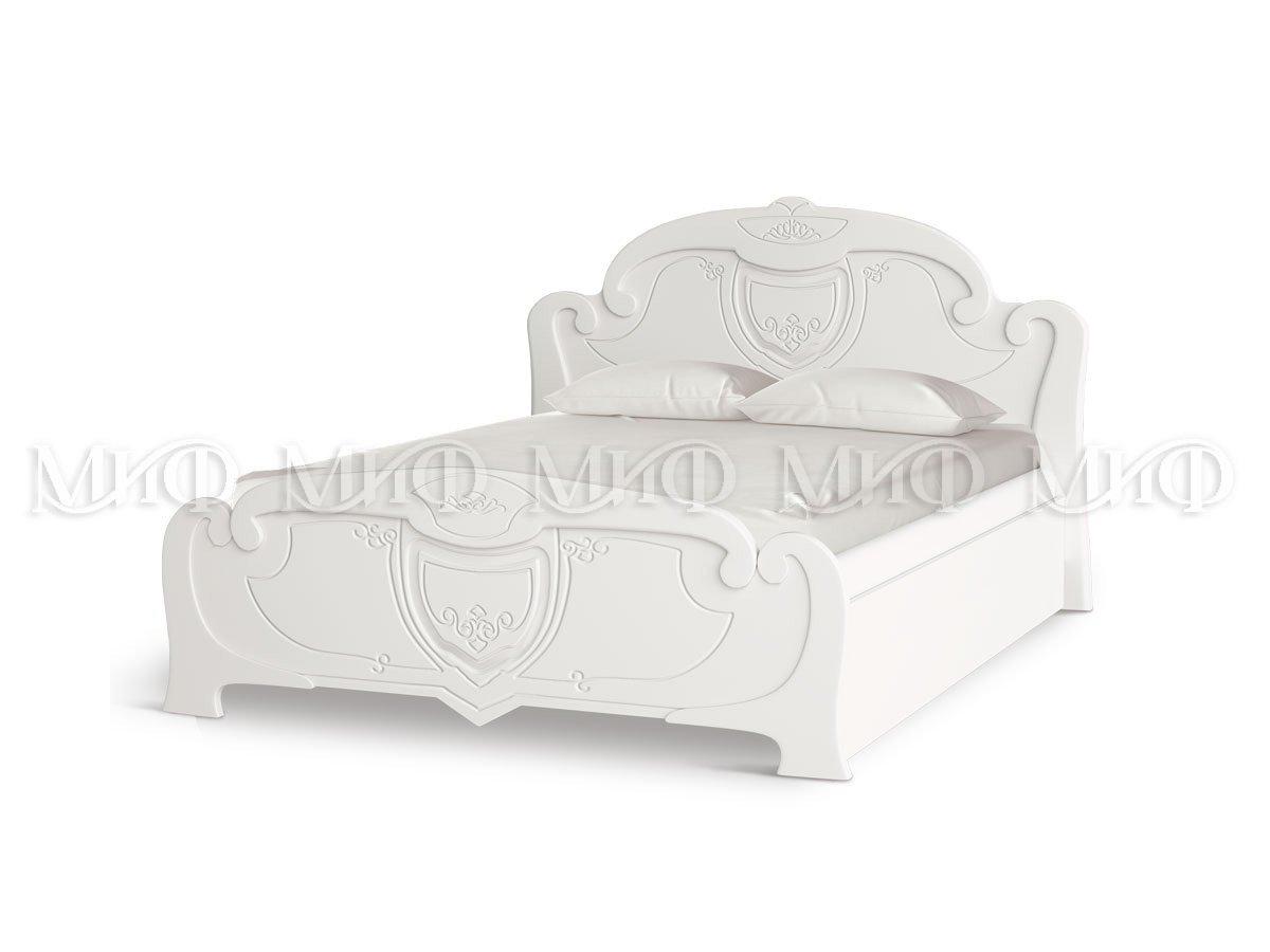 Кровать Мария 1,4 м - Белый глянец / белый - фото 1 - id-p130332198