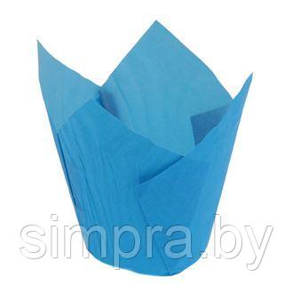 Форма для выпечки "Тюльпан" 50х90мм 20шт Синий - фото 1 - id-p130332486