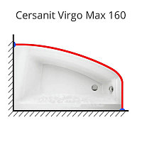 Карниз для ванны Cersanit Virgo Max 160х90 нержавеющая сталь