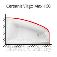 Карниз для ванны Cersanit Virgo Max 160х90 нержавеющая сталь