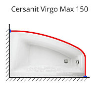 Карниз для ванны Cersanit Virgo Max 150х90 нержавеющая сталь