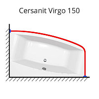 Карниз для ванны Cersanit Virgo 150х90 нержавеющая сталь