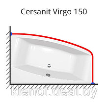 Карниз для ванны Cersanit Virgo 150х90 нержавеющая сталь