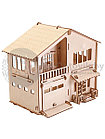 Конструктор деревянный Дом с гаражом сборка без клея Polly Н-11 (81 деталь), фото 9
