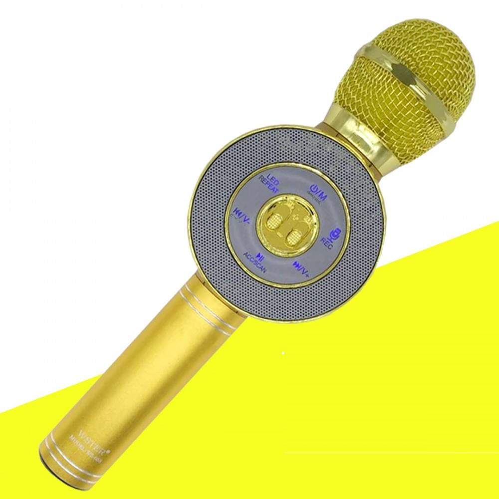 Беспроводной микрофон караоке Wster WS-668 Золото