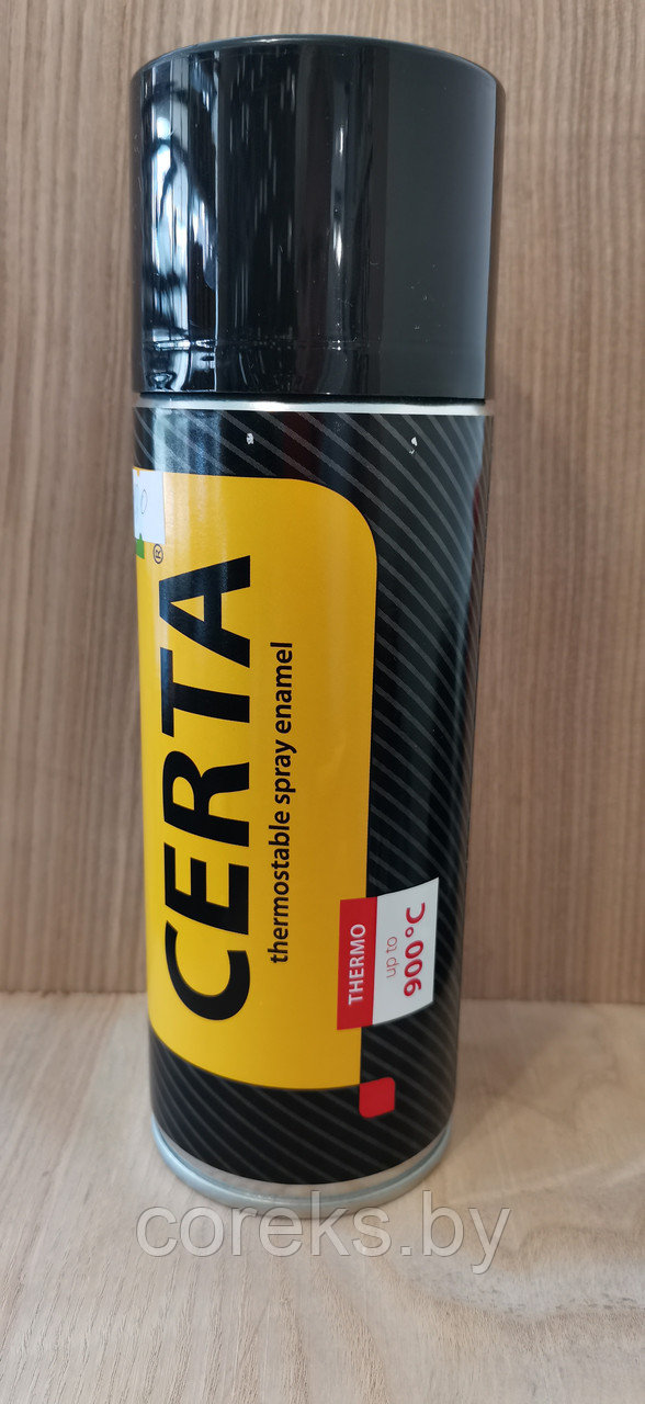 Эмаль антикоррозийная термостойкая "CERTA" черная до 800 С, аэрозоль 270 гр.,