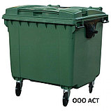 Евроконтейнер для мусора 1.1 м3 1100 литров пластиковый на колесах контейнер бак Бумага Пластик Стекло, фото 7