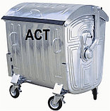 Мусорный контейнер для мусора 1.1 м3 1100 литров пластиковый на колесах контейнер бак Бумага Пластик Стекло, фото 2
