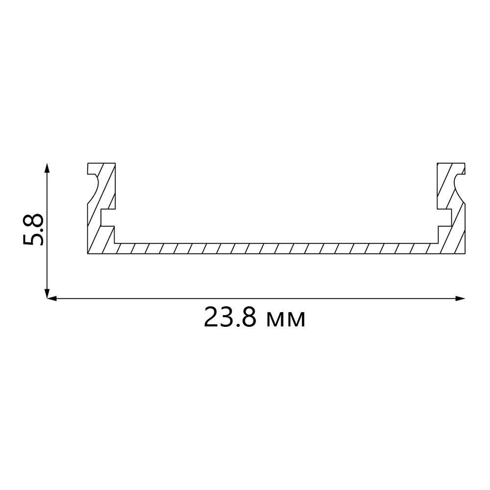 Профиль алюминиевый круглый широкий, серебро, CAB283 - фото 2 - id-p119519913