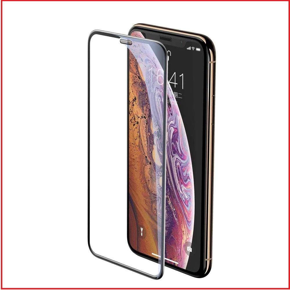 Защитное стекло 3d-20d для Apple Iphone 11 Pro Max черный (с защитной сеткой на динамик)