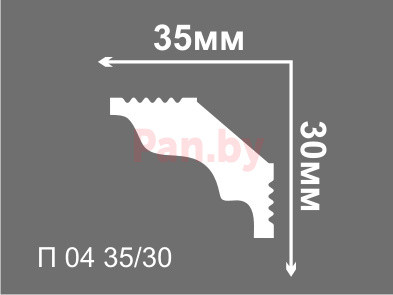 Плинтус потолочный из пенополистирола Де-Багет П 04 35х30 мм - фото 2 - id-p130473965