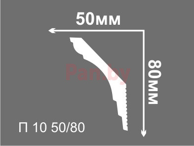Плинтус потолочный из пенополистирола Де-Багет П 10 50х80 мм - фото 2 - id-p130473976