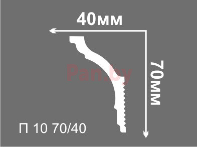 Плинтус потолочный из пенополистирола Де-Багет П 10 70х40 мм - фото 2 - id-p130473977