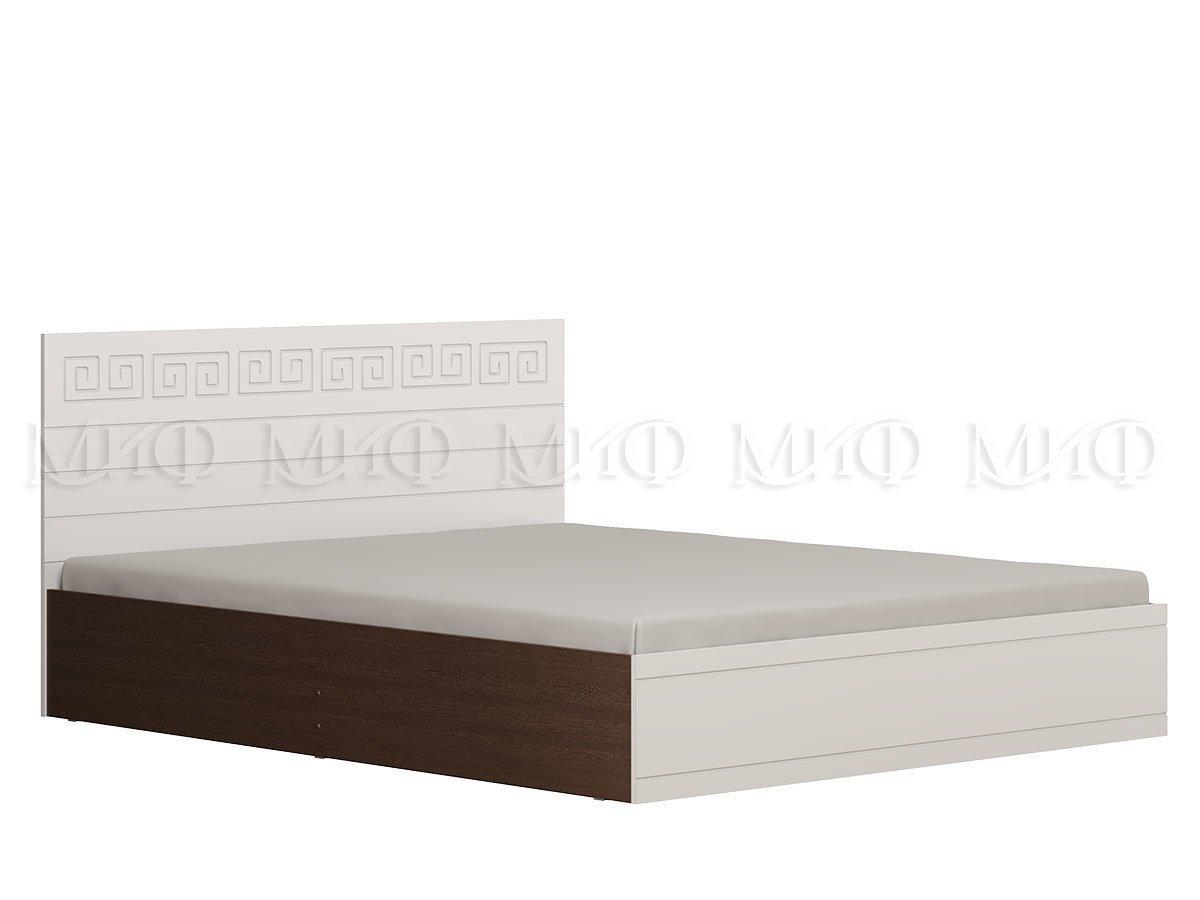 Кровать Афина 1,4 м - Белый глянец / Венге
