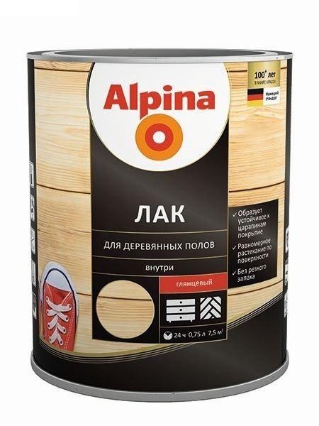 Лак АУ Alpina Лак для деревянных полов шелковисто-матовый бесцветный 2.5 л