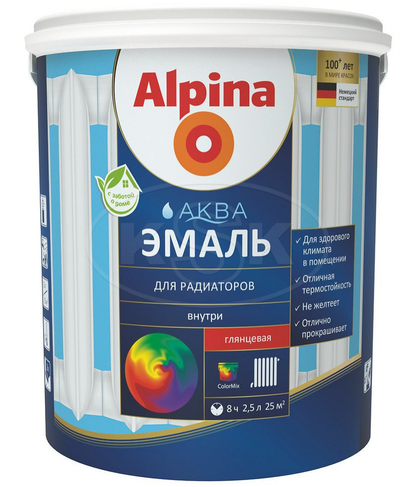 Эмаль Alpina Аква эмаль для радиаторов 0.9 л