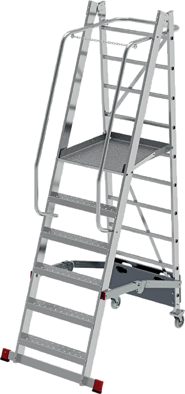 Передвижная складная лестница с площадкой профессиональная NV 354