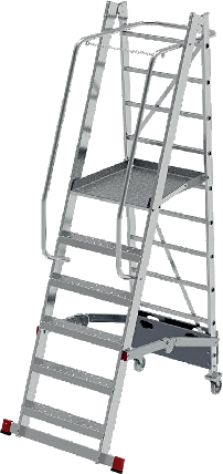 Передвижная складная лестница с площадкой профессиональная NV 354, фото 2