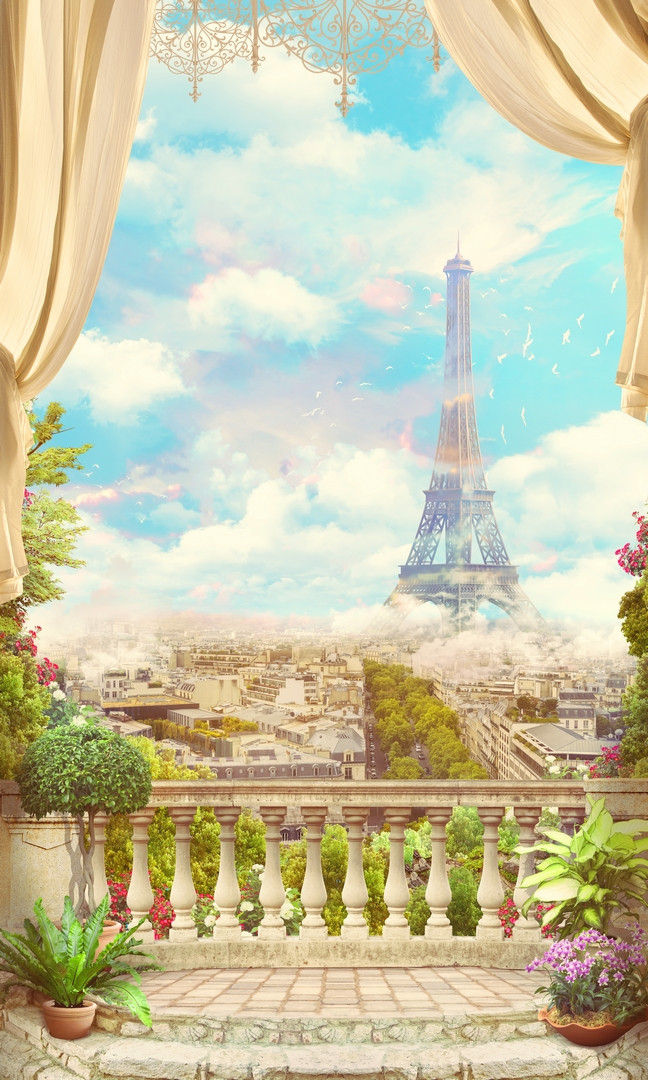 Фотообои "Вид на Париж и Эйфелеву башню