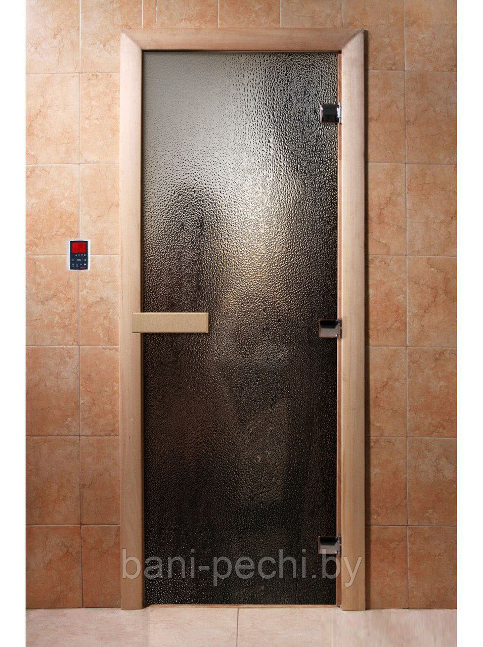 Дверь для сауны стеклянная DoorWood с фотопечатью 8 мм, 7 х 19,  код А010