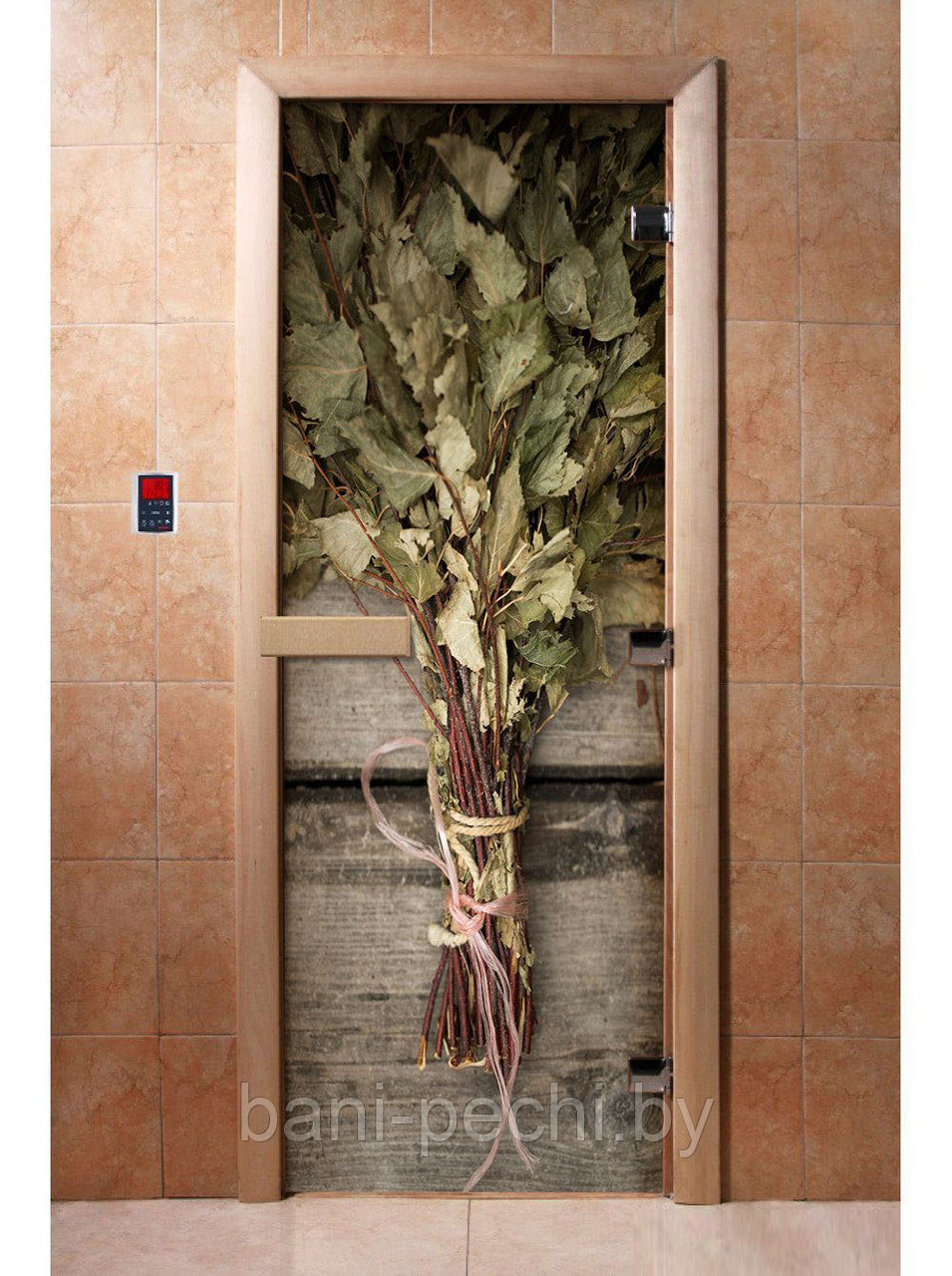 Дверь для сауны стеклянная DoorWood с фотопечатью 8 мм, 7 х 19, код А011 - фото 1 - id-p92789719