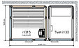 Комбинированная сауна с пародушевой кабиной Tylo Impression Twin 130/1313 белый профиль, фото 2