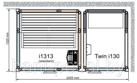 Комбинированная сауна с пародушевой кабиной Tylo Impression Twin 130/1313 белый профиль - фото 2 - id-p92791948