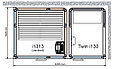Комбинированная сауна с пародушевой кабиной Tylo Impression Twin 130/1313 черный профиль, фото 2