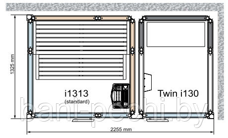 Комбинированная сауна с пародушевой кабиной Tylo Impression Twin 130/1313 черный профиль - фото 2 - id-p92791949