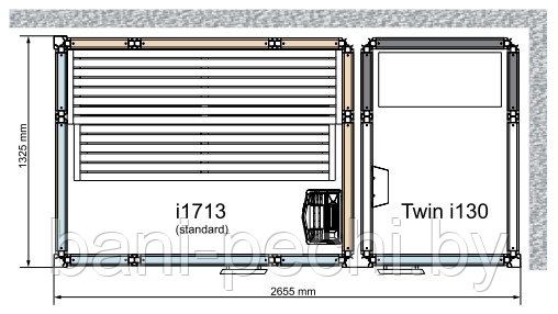 Комбинированная сауна с пародушевой кабиной Tylo Impression Twin 130/1713 белый профиль - фото 2 - id-p92791952