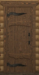 Дверь деревянная DoorWood 700*1900 "Русь" массив состаренный