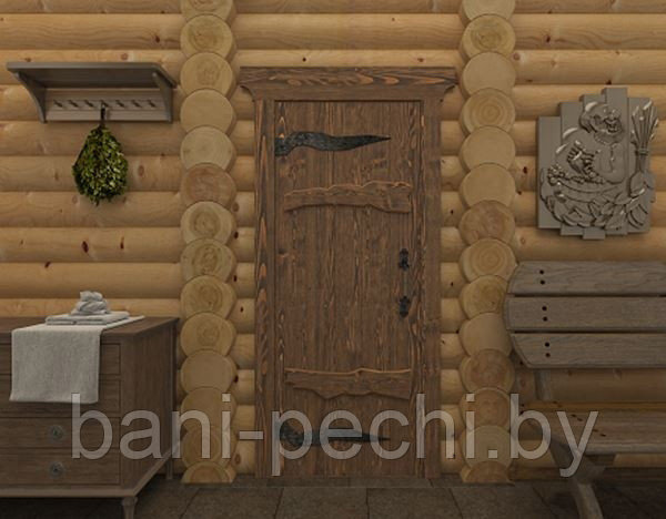 Дверь деревянная DoorWood 700*1900 "Русь" массив состаренный - фото 2 - id-p92790909