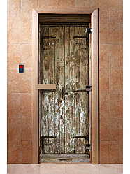 Дверь для сауны стеклянная DoorWood с фотопечатью 8 мм, 7 х 19,  код А028