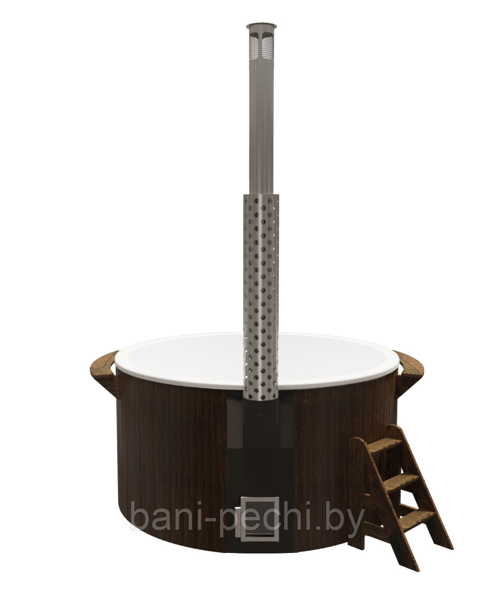 Купель круглая ЭЛИТ с печью, диаметр 220 см, высота 110 см, термоясень